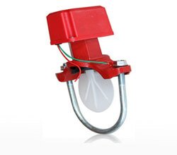 Saddle type water flow indicator